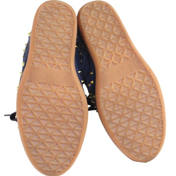 Schutz Sailfish Dark Blue Suede Hidden Wedge Lace-Up Sneaker Size 6 - Picture 9 of 11